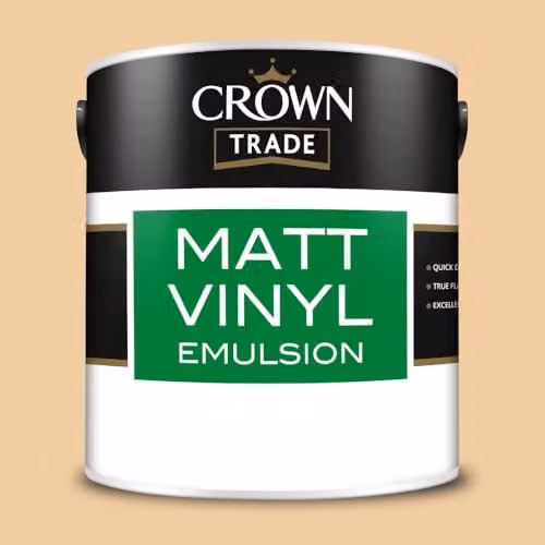 Crown Trade Matt Vinyl Dispersion Paint in Egyptian Sand, 2.5 l – 2