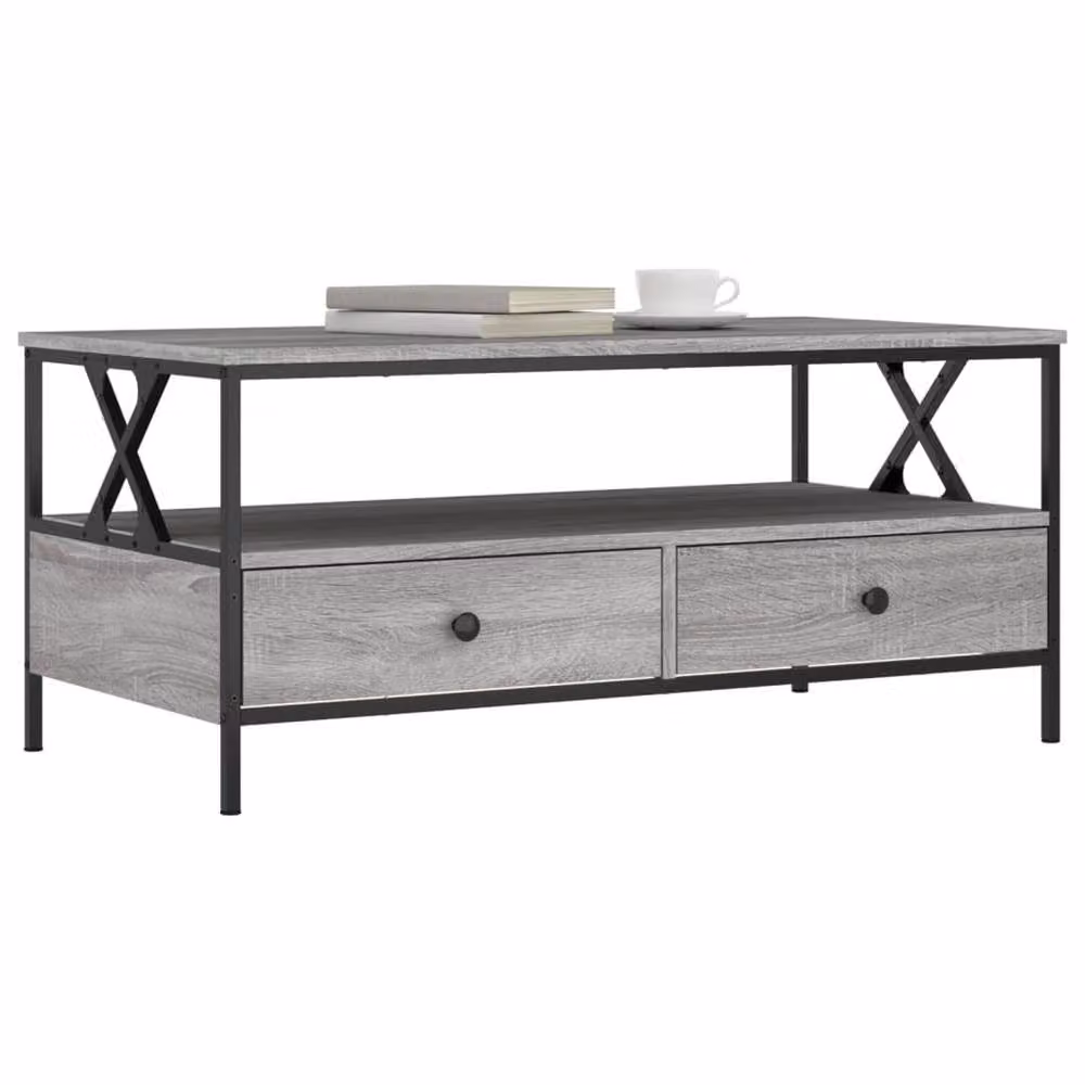 Berkfield Home Grey Sonoma Coffee Table, W/D/H: 100 x 51 x 45 cm – 3