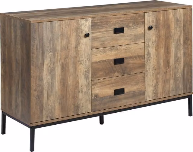 HOMCOM Industrial Sideboard Storage Cabinet in Brown – 1