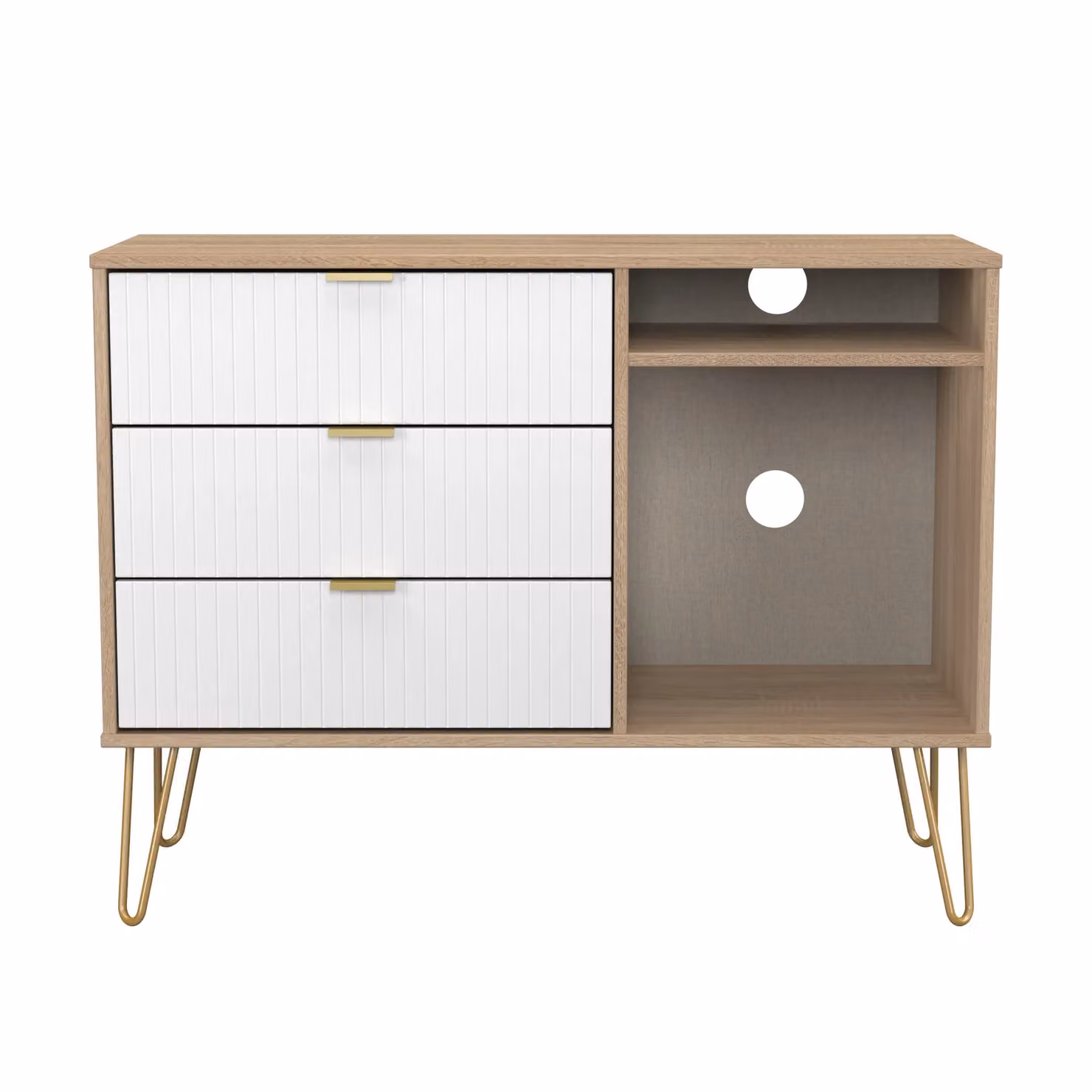 2 U Bexley Ready Assembled 3 Drawer TV Unit in Natural – 2