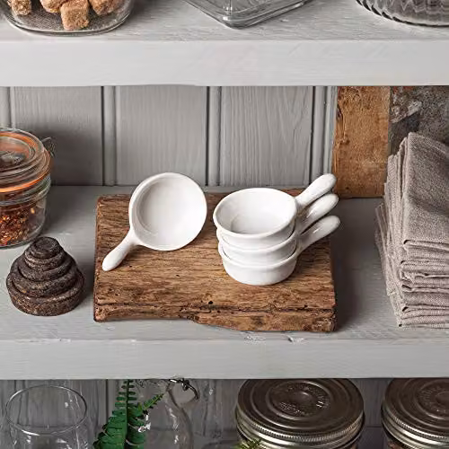 WM Bartleet & Sons 1750 Set of 4 White Porcelain Mini Dip Bowls – 3