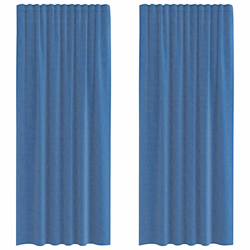 Berkfield Home Royal Blue Transparent Voile Fabric Curtains with Rod Pockets, 2 Pack, W: 140 cm, H: 225 cm – 2