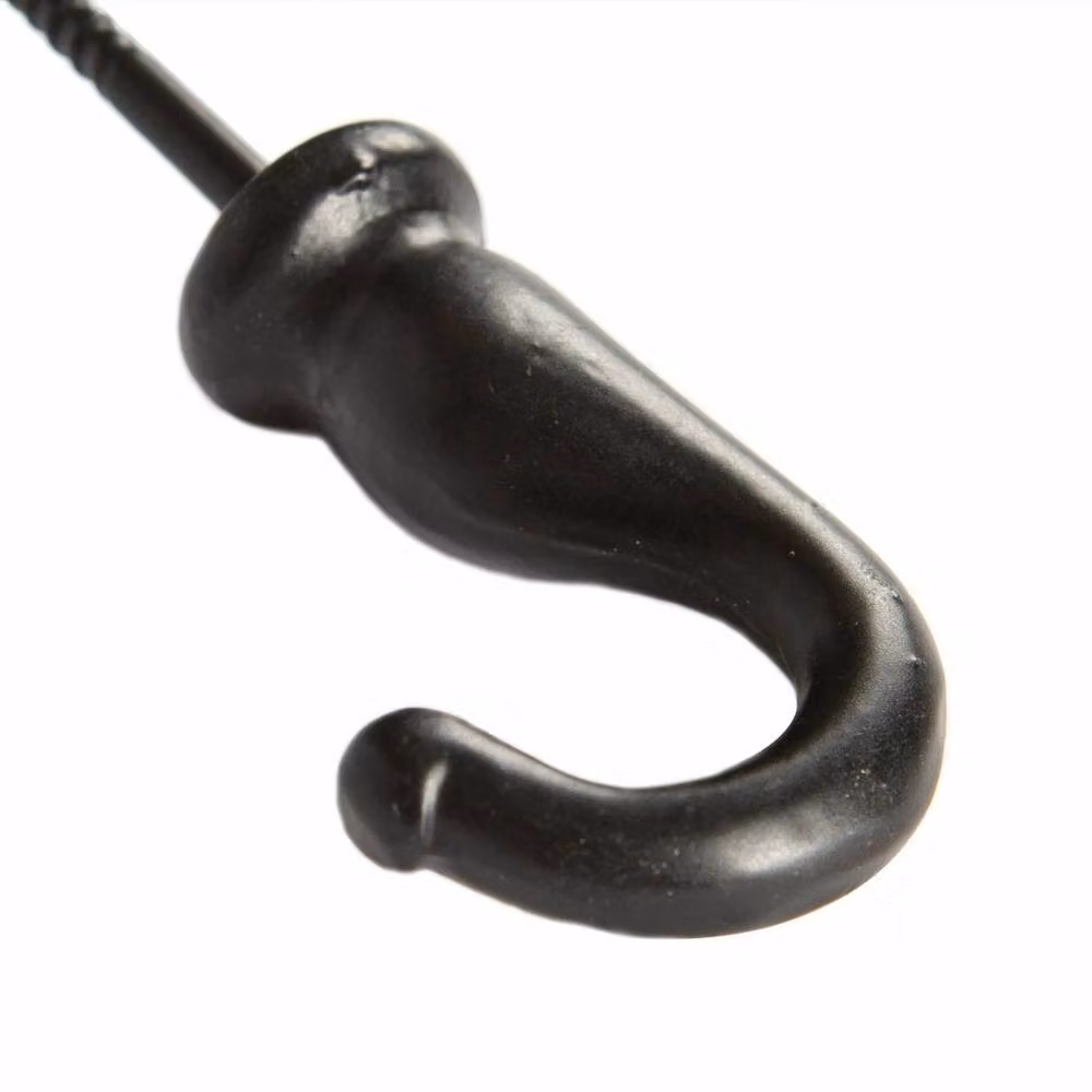 Havendro 10 Pack Black Cast Iron Antique Vintage Screw Hooks W: 2 cm, H: 3.5 cm – 2