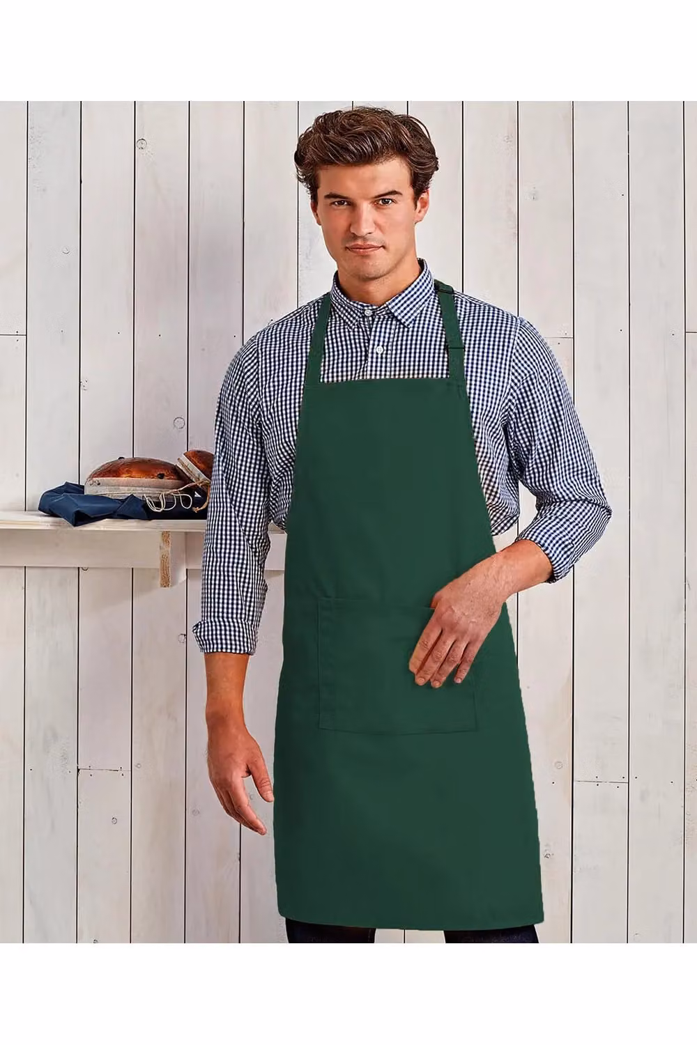 Premier Women's Bip Apron with Pocket in Green – 2