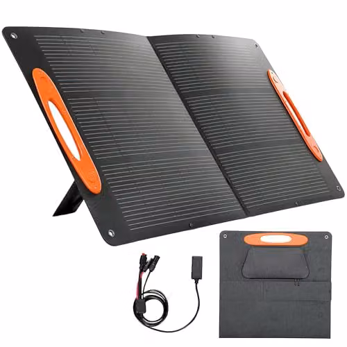 HOMCOM 100W Portable Foldable Solar Panel Charger in Black with USB-A and USB-C