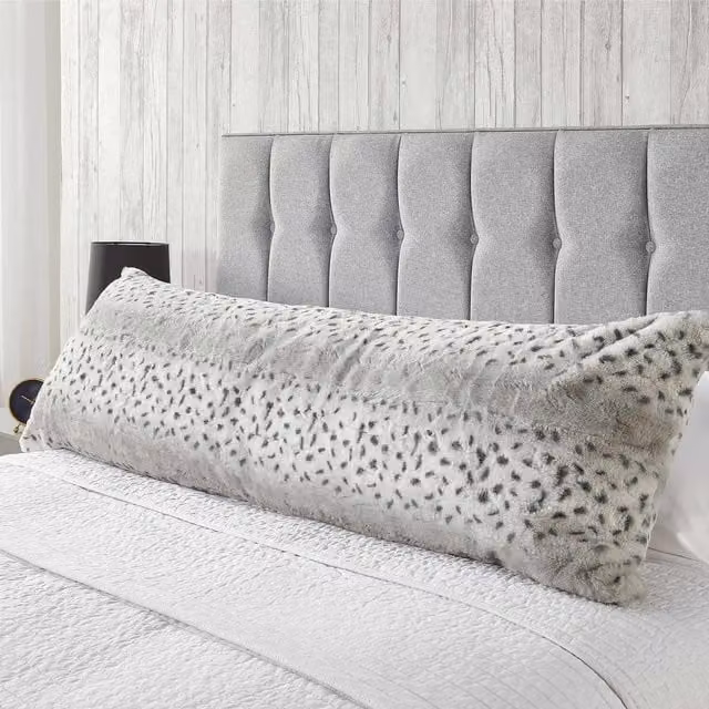 Huggleland Teddy Bolster Pillow Support Cushion in Brown and Grey