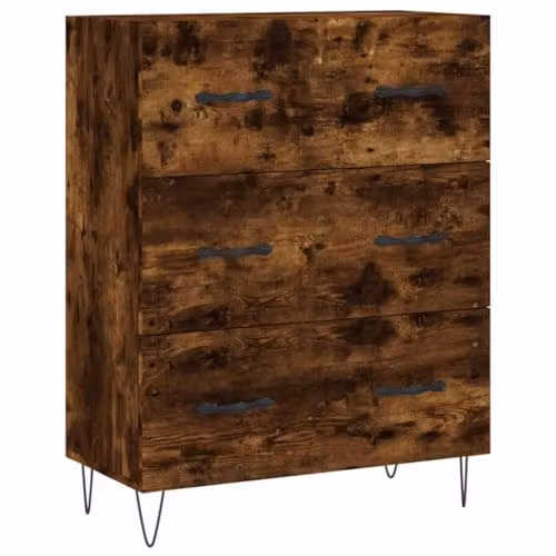 vidaXL Modern Sideboard in Smoked Oak, W/D/H: 69.5 x 34.0 x 90.0 cm