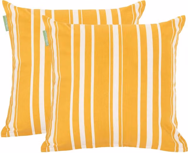Gardenista Jungle Horizon Printed Outdoor Square Scatter Cushion in Yellow, 45 x 45 cm