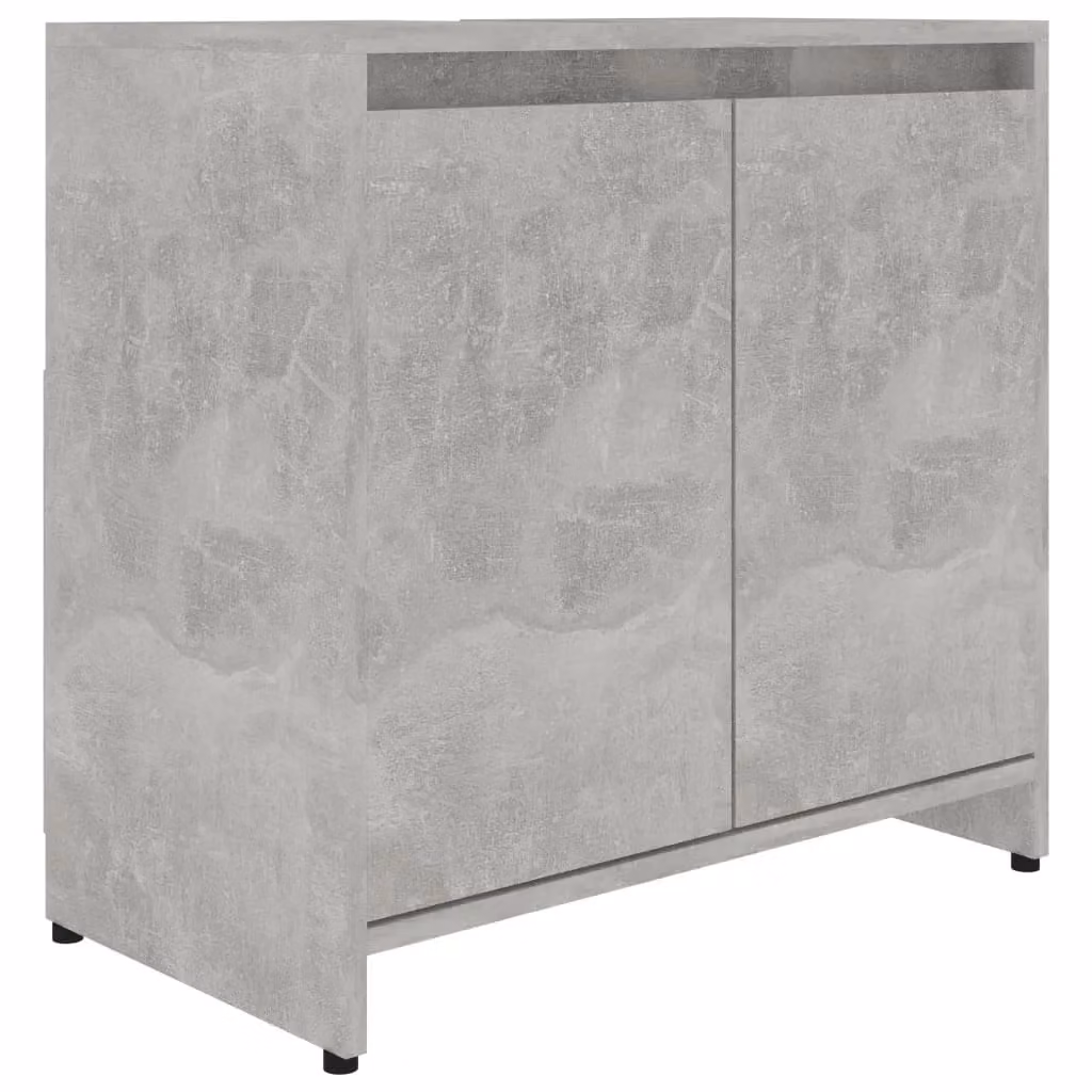 Berkfield Home Modern Freestanding Bathroom Cabinet in Concrete Grey, W: 60 cm, D: 33 cm, H: 61 cm