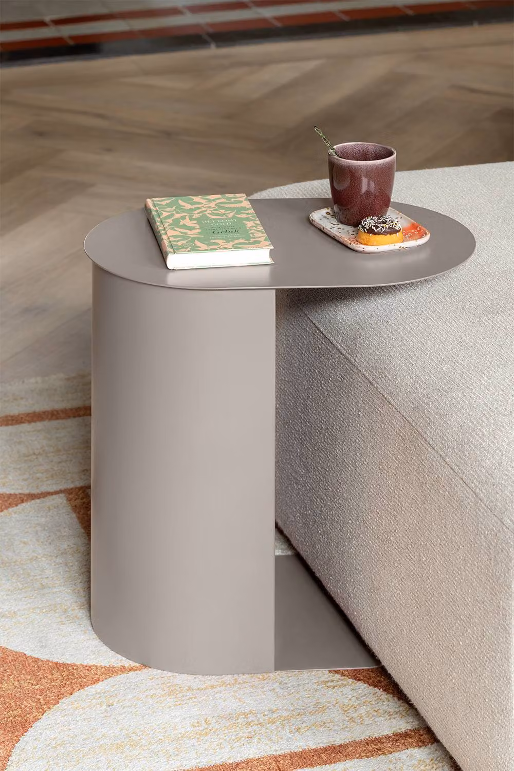 PRESENT TIME Leitmotiv Riqueza Oval Side Table Set in Warm Grey – 2