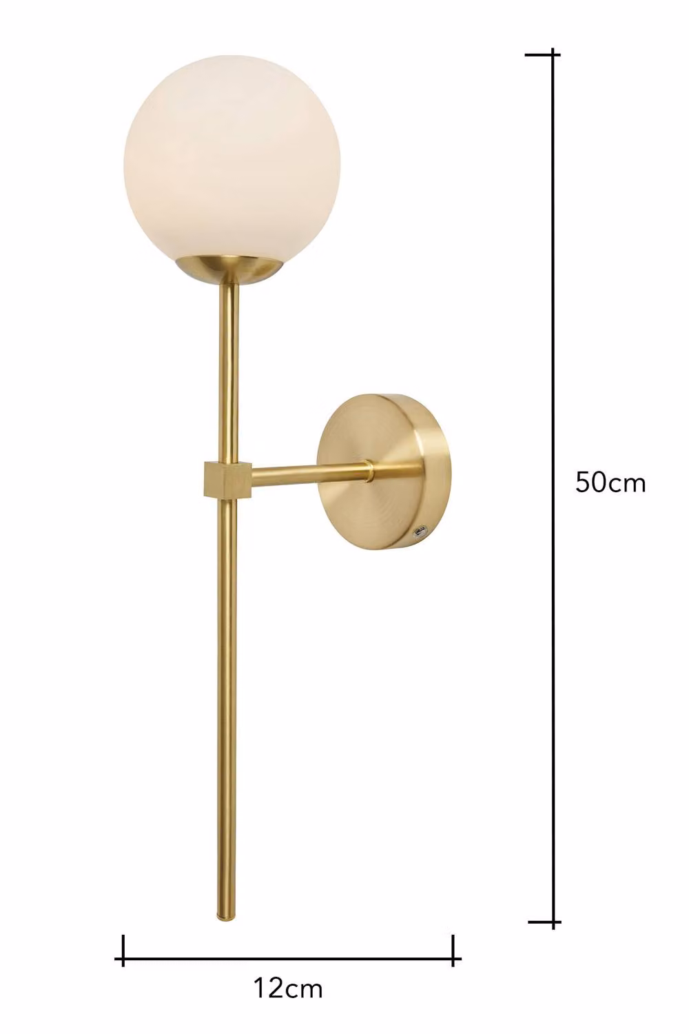 BHS Lighting Suzie Rechargeable LED Wall Light in Gold and Brass with Glass Sphere – 3