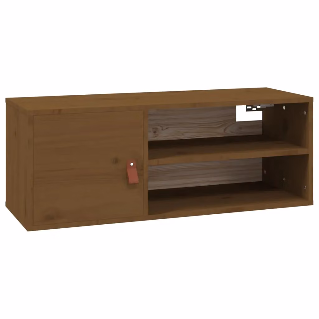 Berkfield Home Wall Cabinet in Honey Brown Solid Pine Wood, W/D/H: 80 x 30 x 30 cm – 2