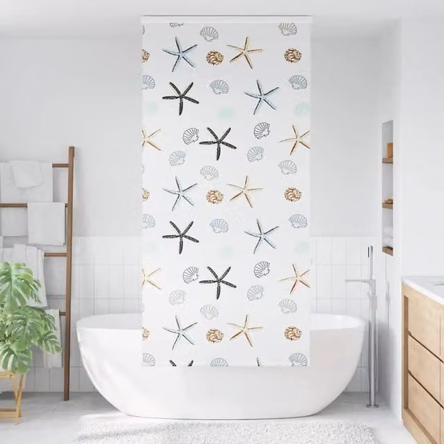 Berkfield Home White Opaque Shower Roller Blind with Cassette W/H: 110 x 240 cm