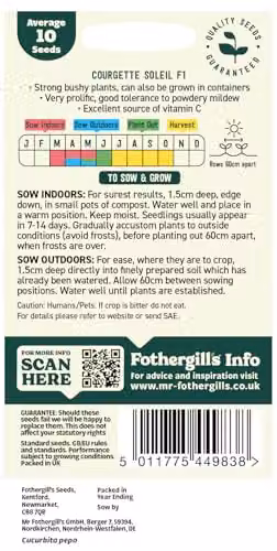 Mr Fothergill's Yellow Courgette Vegetable Seeds – 2