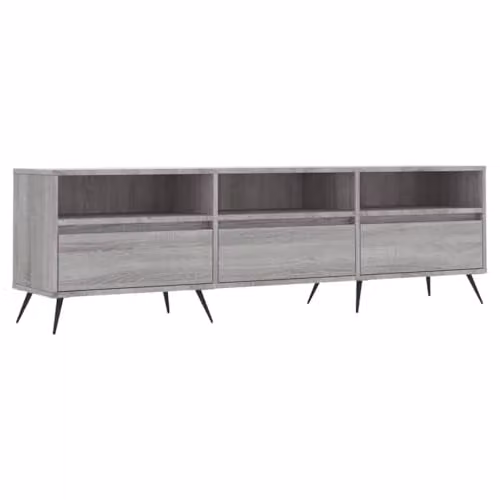 vidaXL Modern TV Cabinet in Grey Sonoma, W/D/H: 150 x 30 x 44.5 cm