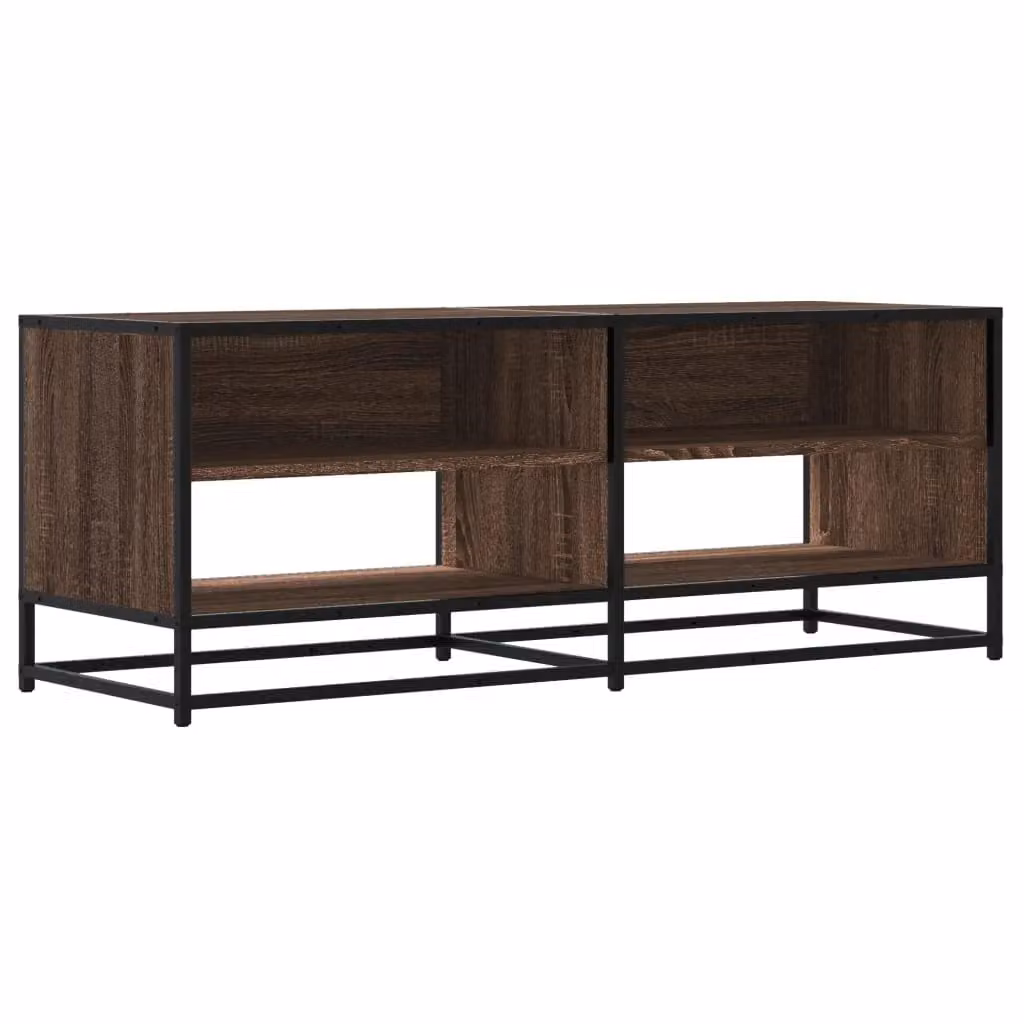 Berkfield Home Industrial TV Cabinet in Brown Oak, W/D/H: 120.5 x 40 x 46 cm – 2