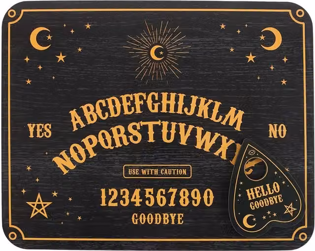 Something Different Planchette Talking Board in Black and Gold Wood