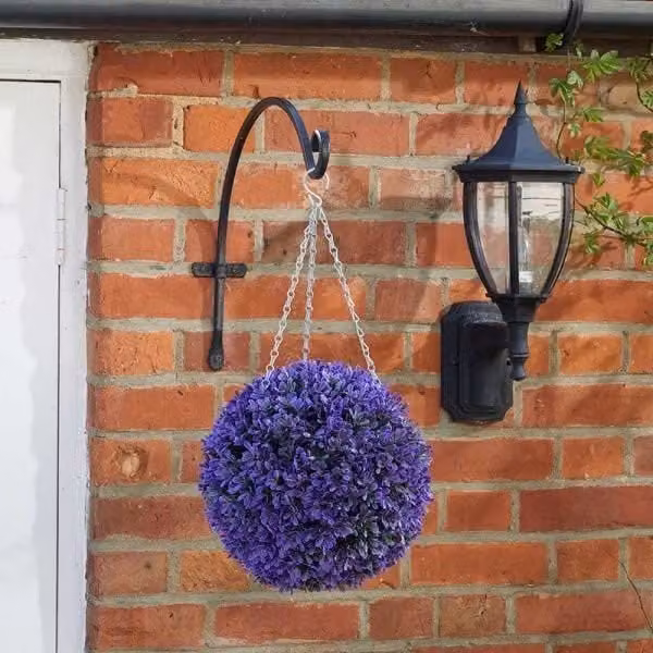 Marco Paul Hanging Artificial Round Topiary Ball in Purple, Diameter: 30 cm