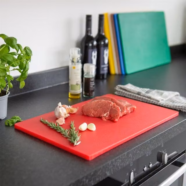 Argon Tableware Red Plastic Rectangular Chopping Board W: 45 cm, D: 30 cm