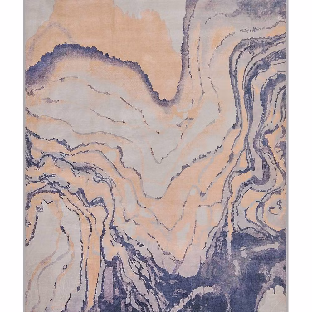 Wyld and Coco Marble-Effect Non-Slip Woven Rug in Stone Look, W/L: 160 x 230 cm – 2