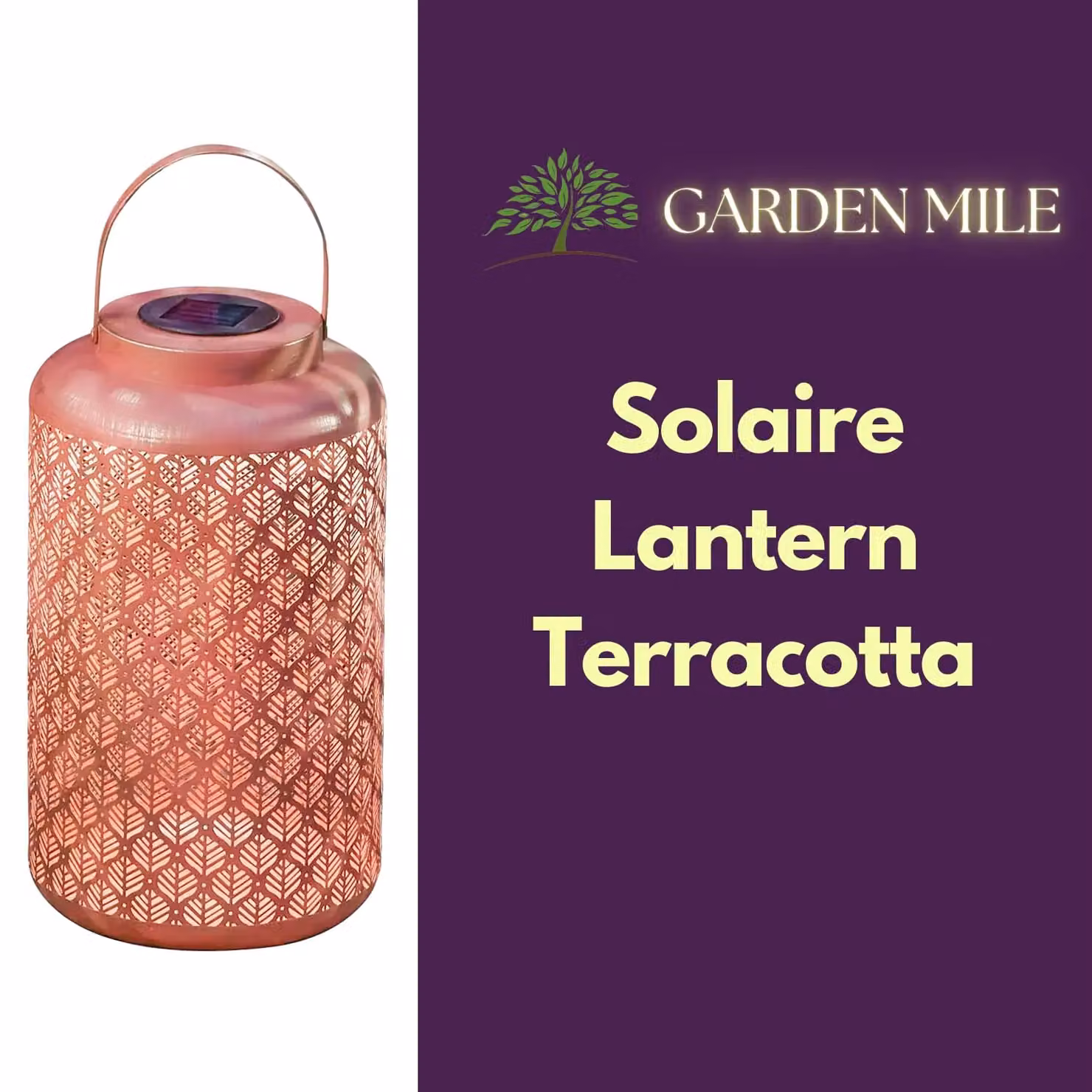 Marco Paul Solar LED Garden Lantern in Dusty Pink Terracotta Ceramic – 3