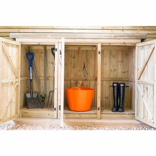 Garden Village Gisburn Triple Garden Store in Brown, W/D/H: 214.2 x 80.4 x 125.0 cm – 1