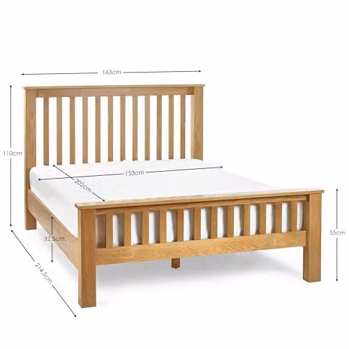 Julian Bowen Mallory Oak Wooden Bed Frame, W/D/H: 180 x 200 cm – 2