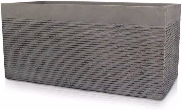 Primrose Extra Large Light Grey Terracotta Fibre Brick Design Trough Planter
