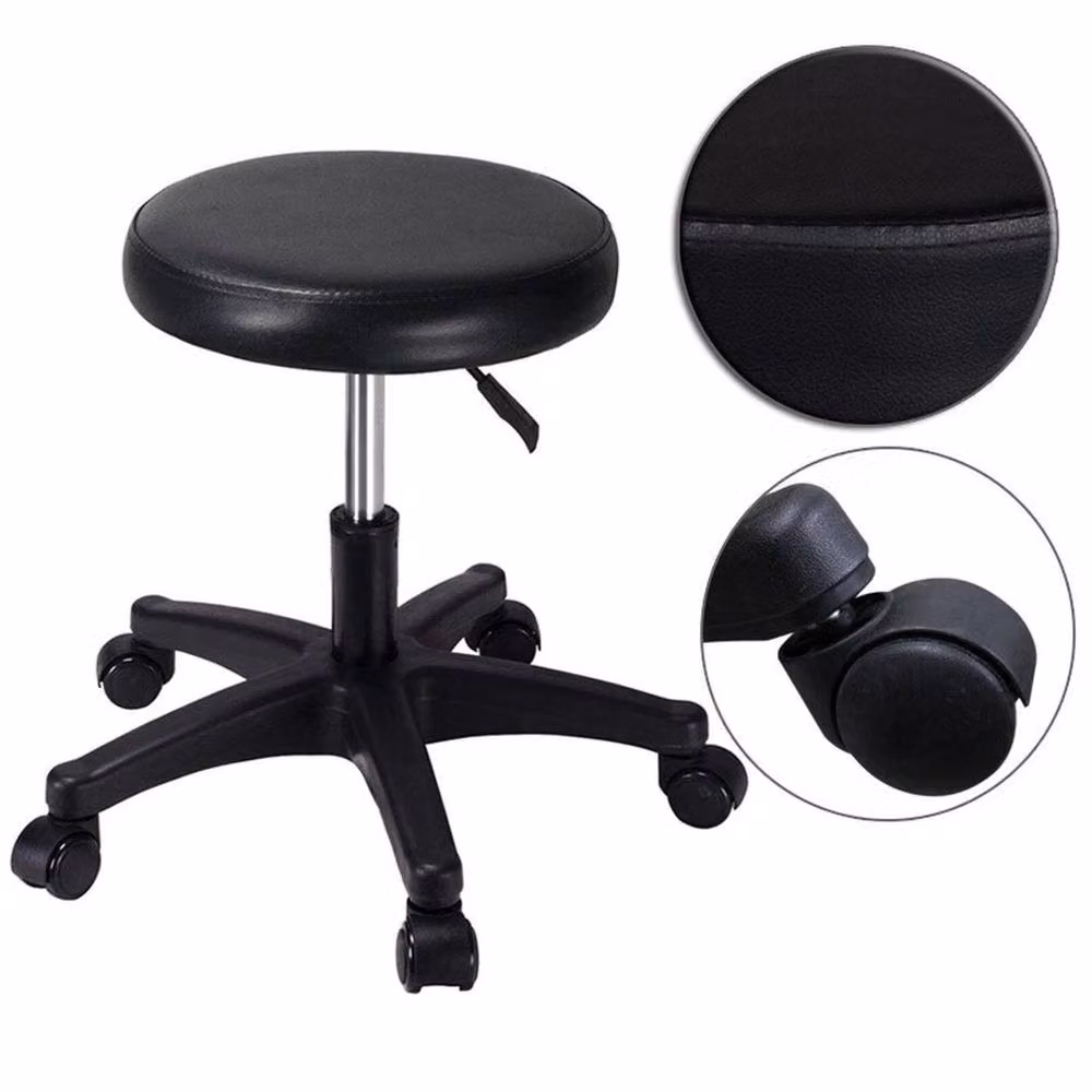 KORVIXA Black Swivel Stool Adjustable Height Chair, W/D: 100 x 100 cm – 4