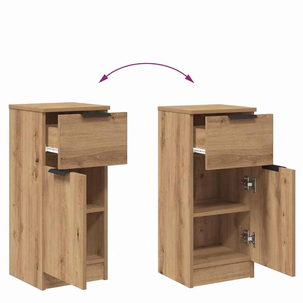 Berkfield Home Artisan Oak Sideboard in Brown, W/D/H: 30 x 30 x 70 cm – 3