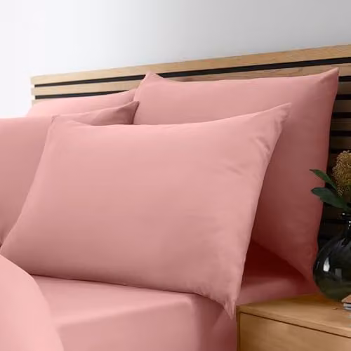 Catherine Lansfield So Soft Non-Iron Microfibre Duvet Cover and Pillowcase Set, Coral, 200 x 200 cm – 2