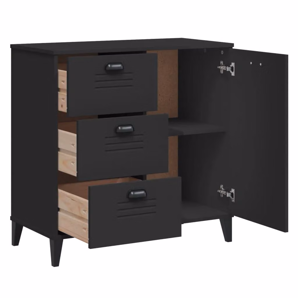 Berkfield Home VIKEN Black Engineered Wood Sideboard W/D/H: 80 x 40 x 80 cm – 4