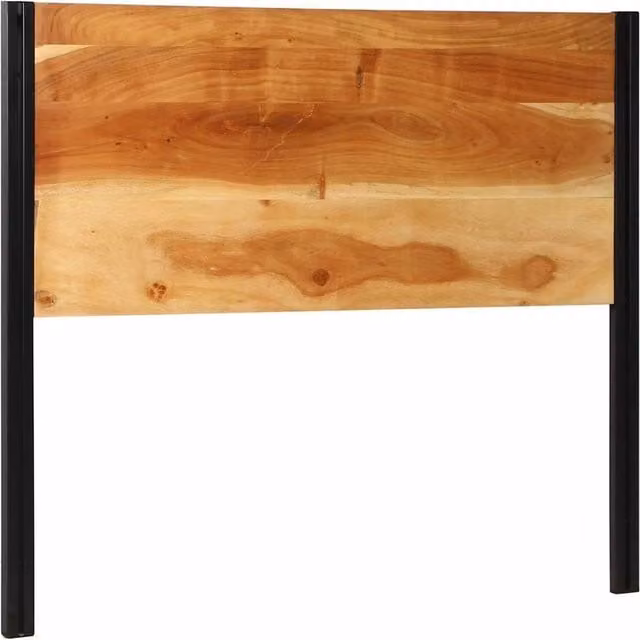 Berkfield Home Industrial Headboard in Brown Acacia Wood and Metal, Width: 120 cm – 1