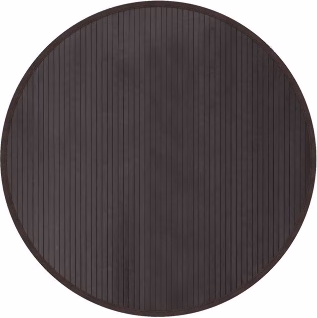 Berkfield Home Round Bamboo Rug in Dark Brown, Diameter: 100 cm – 1