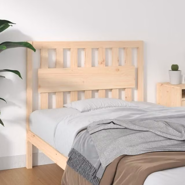 Berkfield Home Rustic Solid Wood Pine Bed Headboard, Brown, W: 105.5 cm, D: 4 cm, H: 100 cm – 1