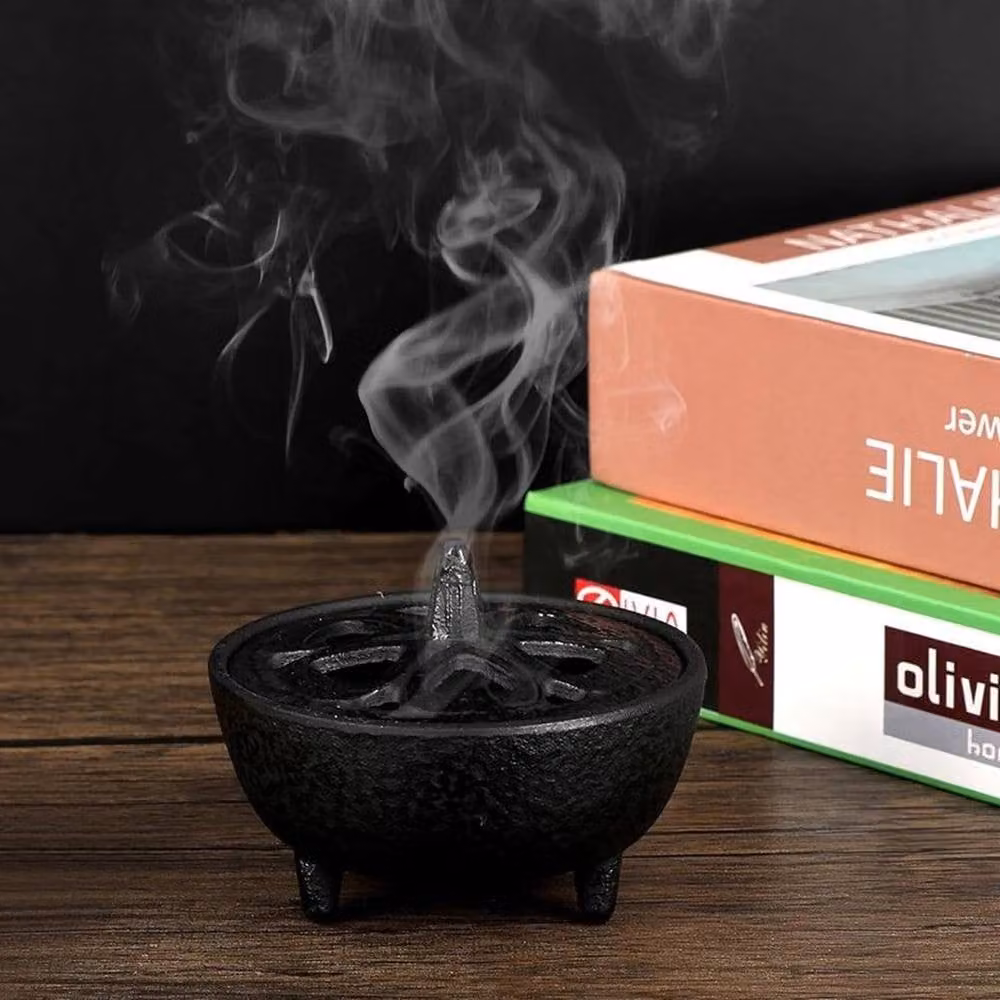 EONLION Black Cast Iron Small Tabletop Incense Burner – 3