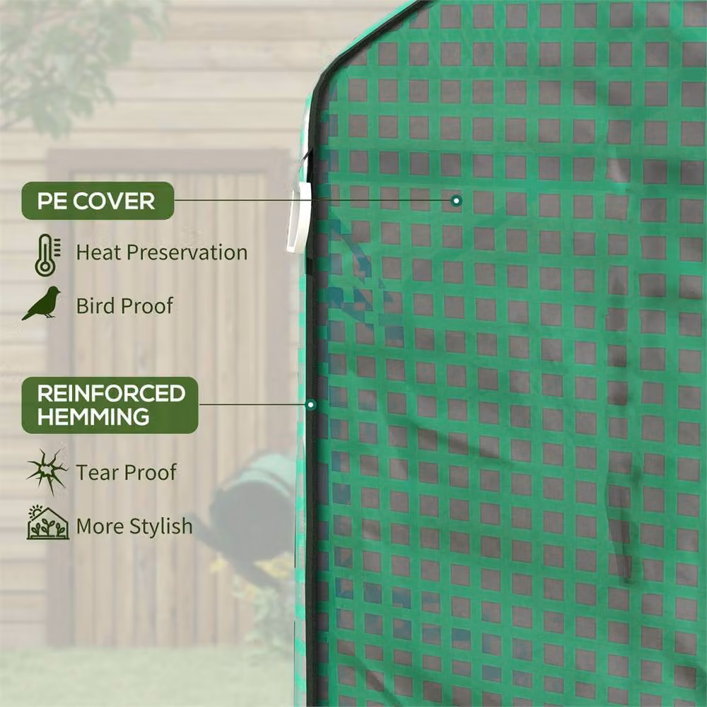 EONLION Green 143D-Reinforced Walk-in Greenhouse Cover, Width: 100 cm – 4