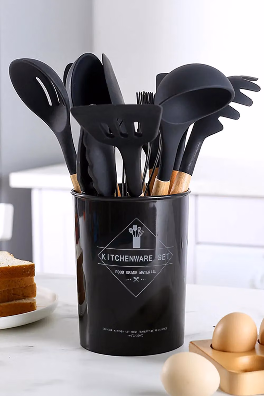 H&O Direct 11 Piece Black Silicone Kitchen Utensil Set for Nonstick Cookware – 2