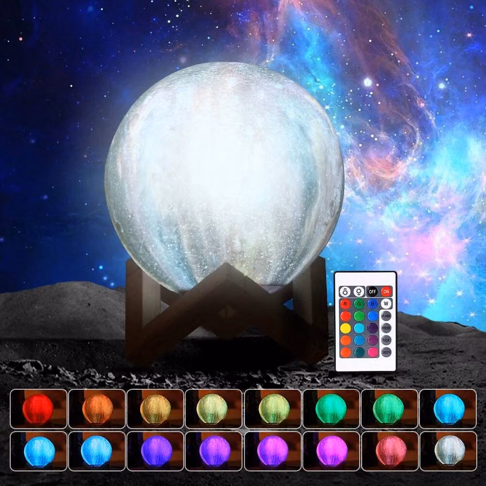 SPETLEK 16-Colour LED Galaxy Moon Lamp with Remote and Stand in Multicolour – 3