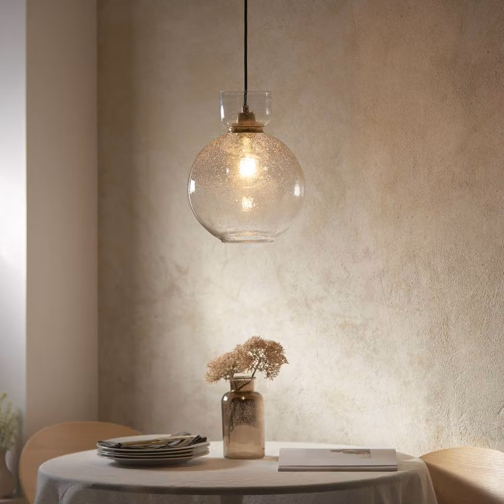 Netlighting Belvoir Dome Pendant Light in Gold and Brass with Transparent Bubble Glass and 10W LED E27 – 2