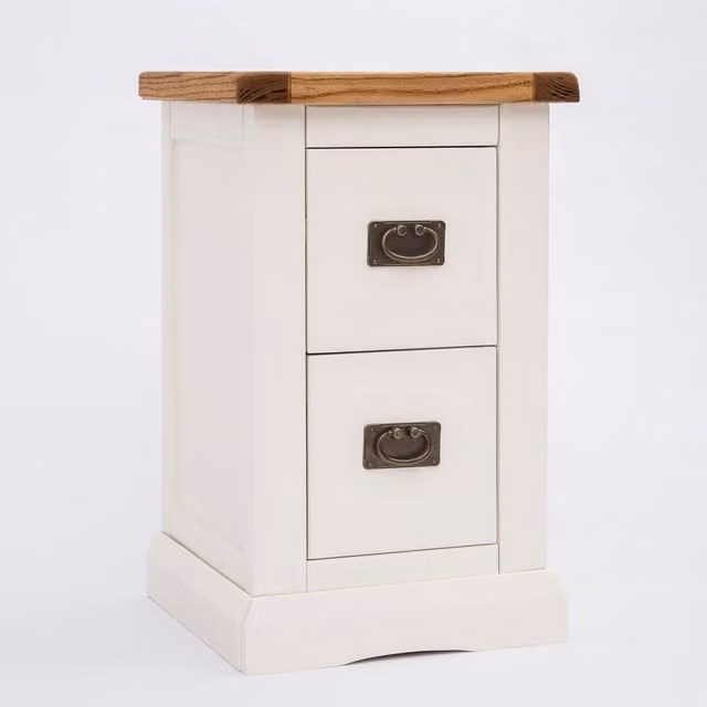 Cabinet Bits Cosenza 2 Drawer Petite Bedside Cabinet in White