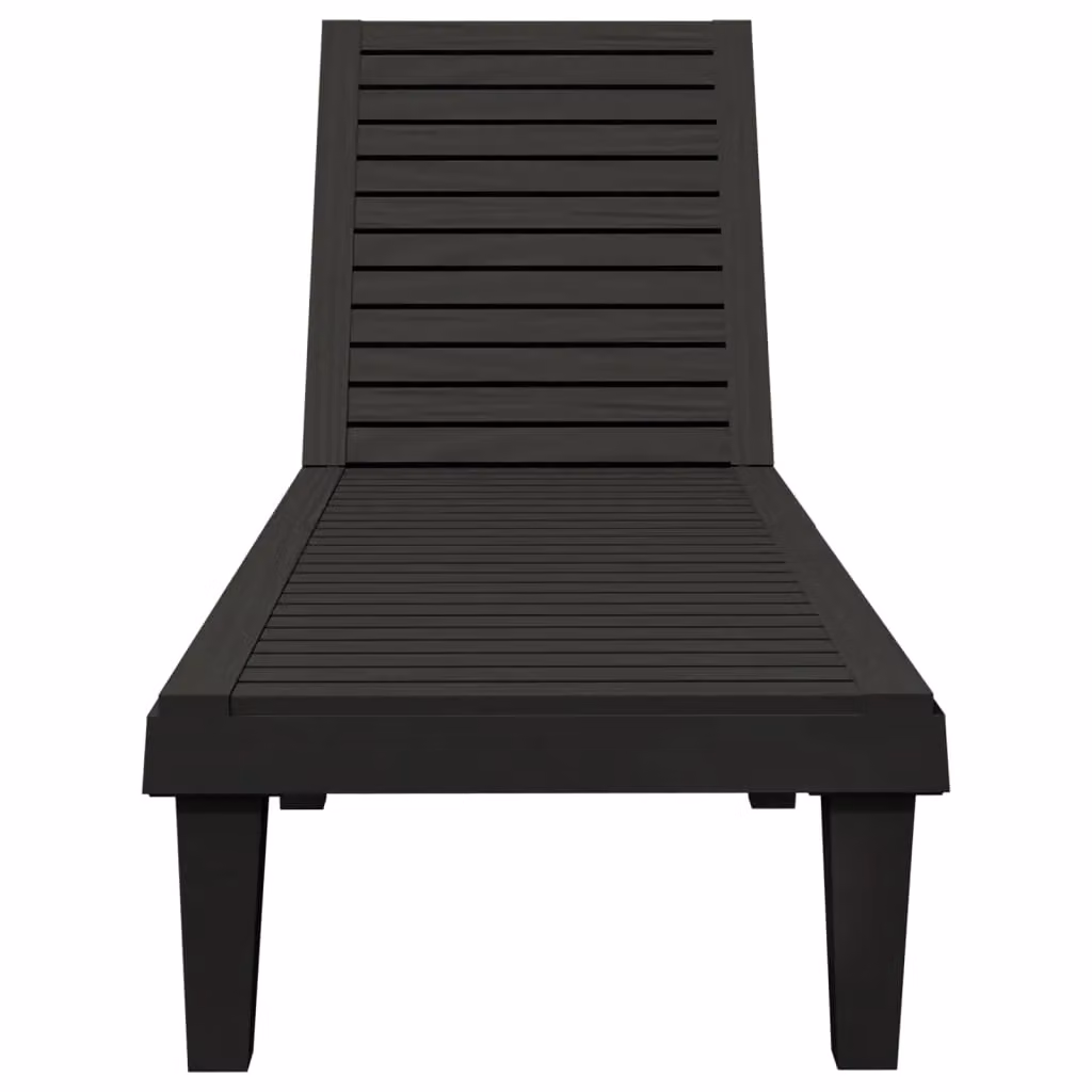 Berkfield Home Black Polypropylene Sun Lounger with Adjustable Headrest, W/D/H: 155 x 58 x 83 cm – 2