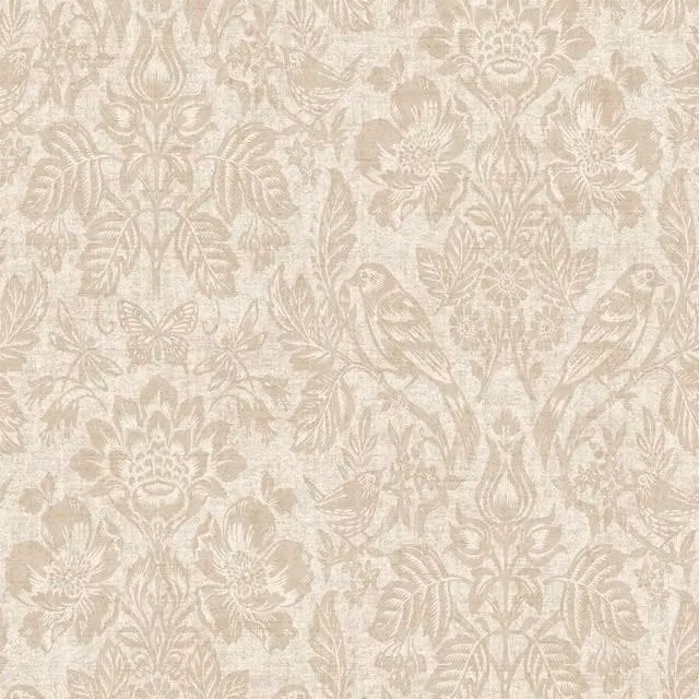 Holden Décor Hawthorn Meadow Floral Blown Vinyl Textured Wallpaper in Beige – 1