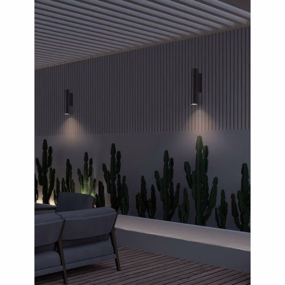 Netlighting Torrin Outdoor LED Wall Down Lamp in Dark Anthracite Grey with 230lm Warm White Light – 2
