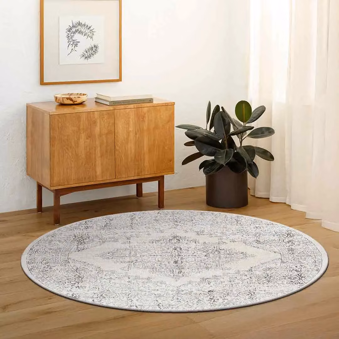 Livabliss Roma Vintage Boho Rectangular Rug in White and Grey, W: 120 cm x D: 170 cm – 6