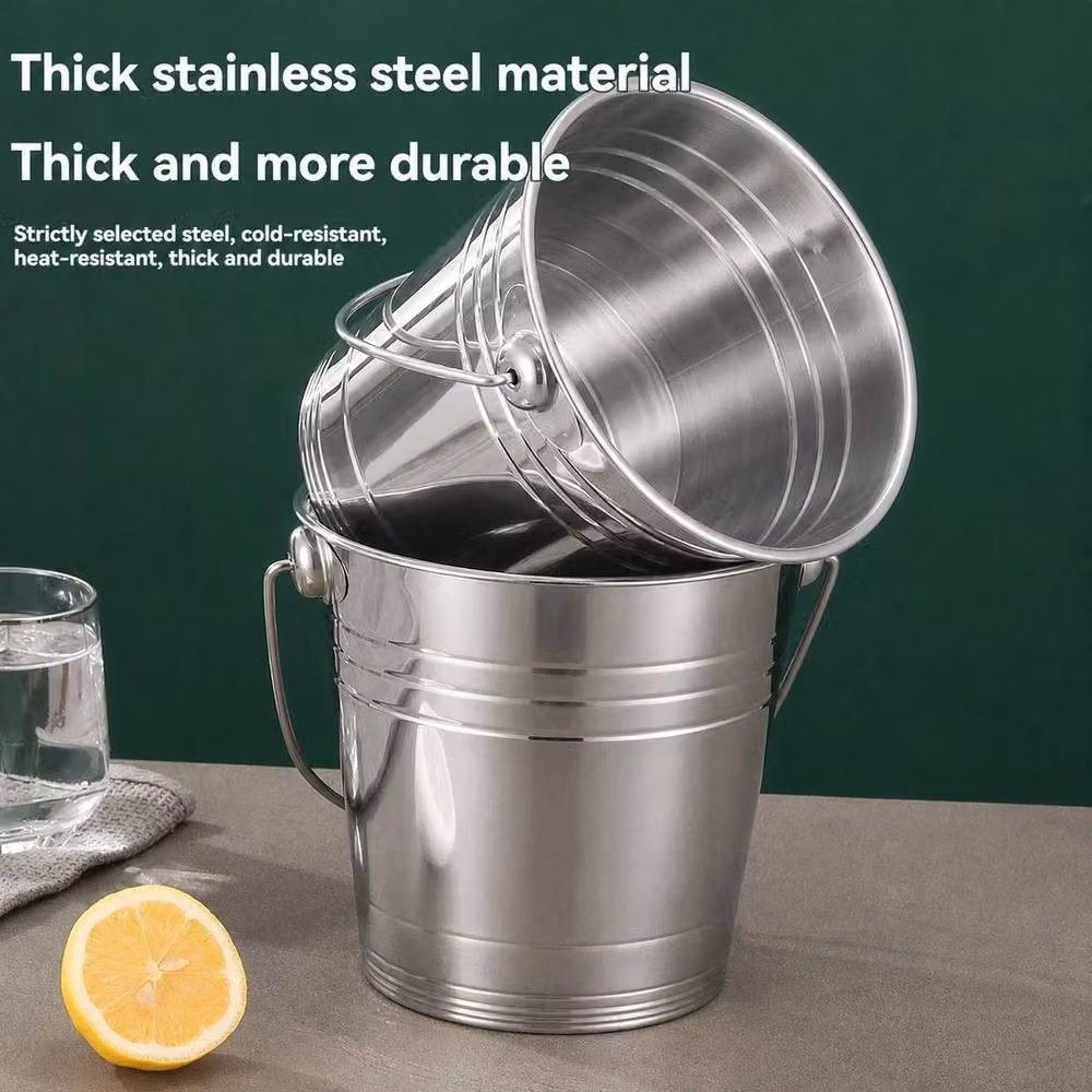 FLAVORA Stainless Steel Ice Bucket in Silver, 4L – 3