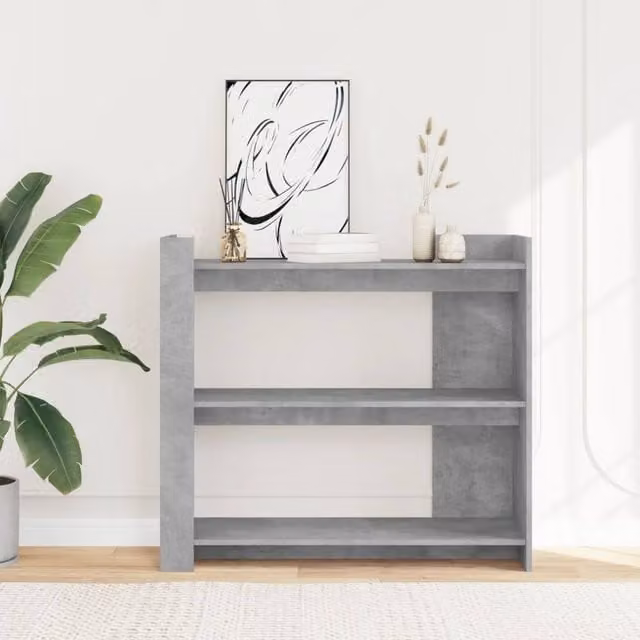 Berkfield Home Classic Console Table in Concrete Grey, W/D/H: 100 x 35 x 90 cm – 1