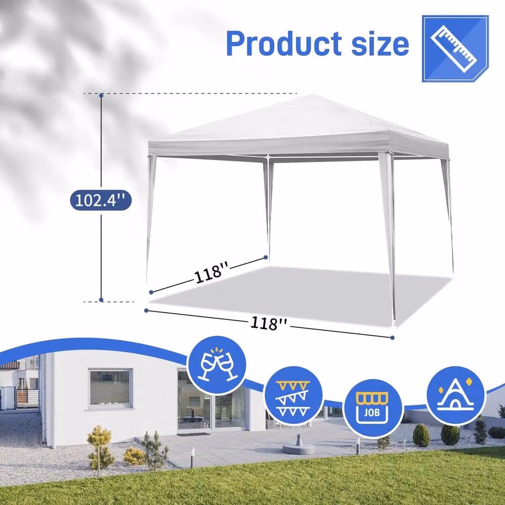 Ventryn Heavy Duty Outdoor Canopy Party Tent for Weddings in Grey, W 300 cm x D 300 cm x H 260 cm – 2
