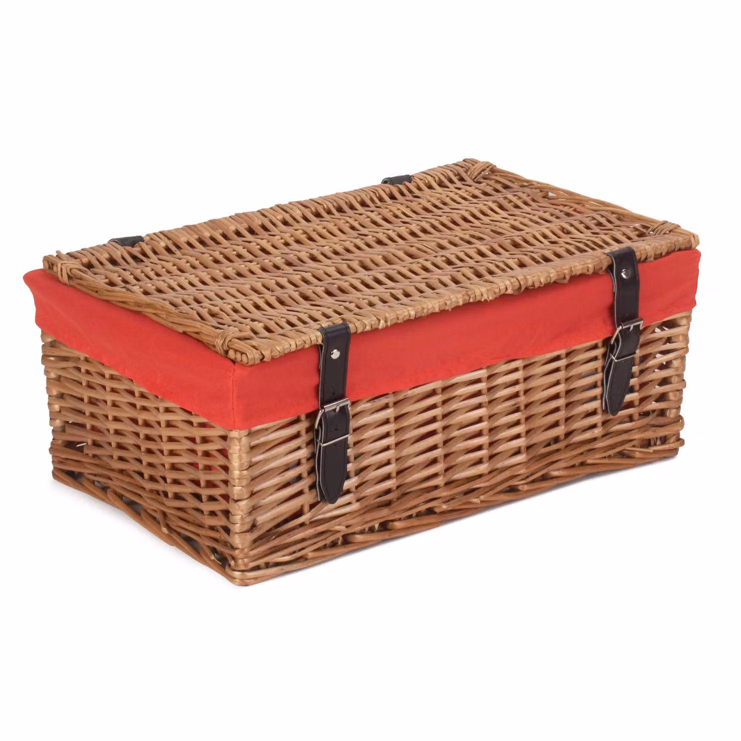 Red Wicker Hamper with Cotton Lining and Handles – 2