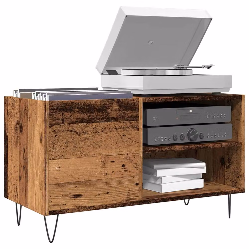 Berkfield Home Record Cabinet in Old Wood Brown, W/D/H: 84.5 x 38 x 48 cm – 2